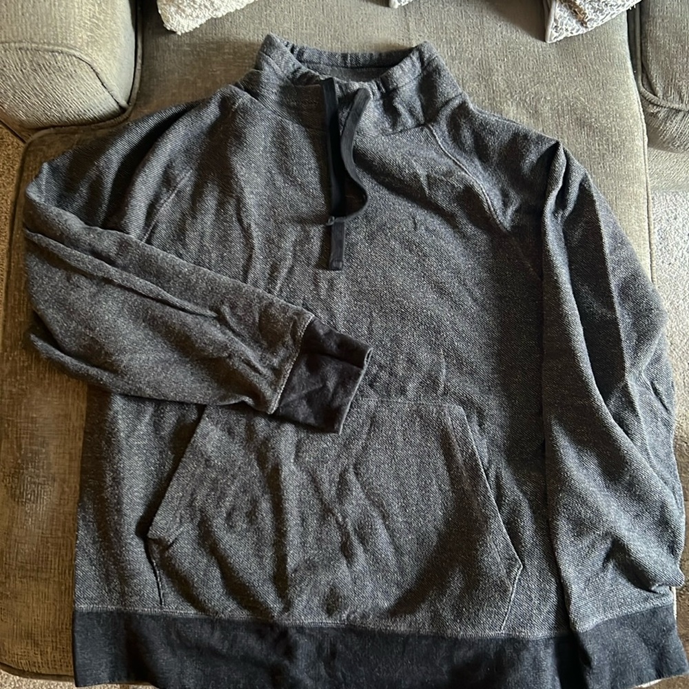 Funnel neck pull over sweat shirt